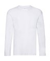 Heren T-shirt Lange Mouw Fruit of the Loom Original White